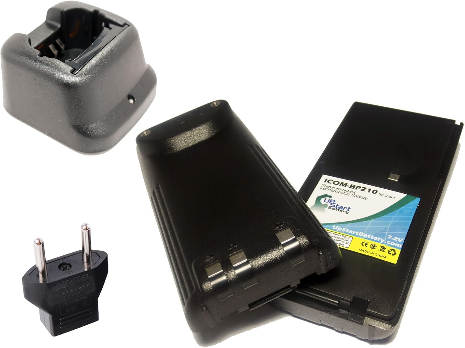 Replacement Icom BP-209N Battery and Charger for Two-Way Radio