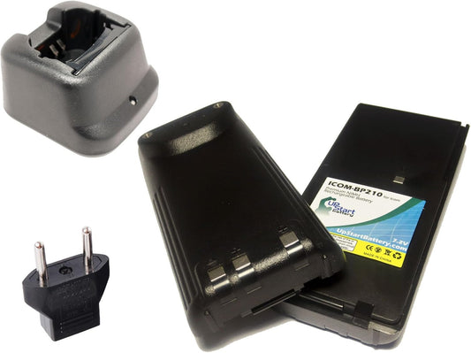 Replacement Icom BP-209N Battery and Charger for Two-Way Radio