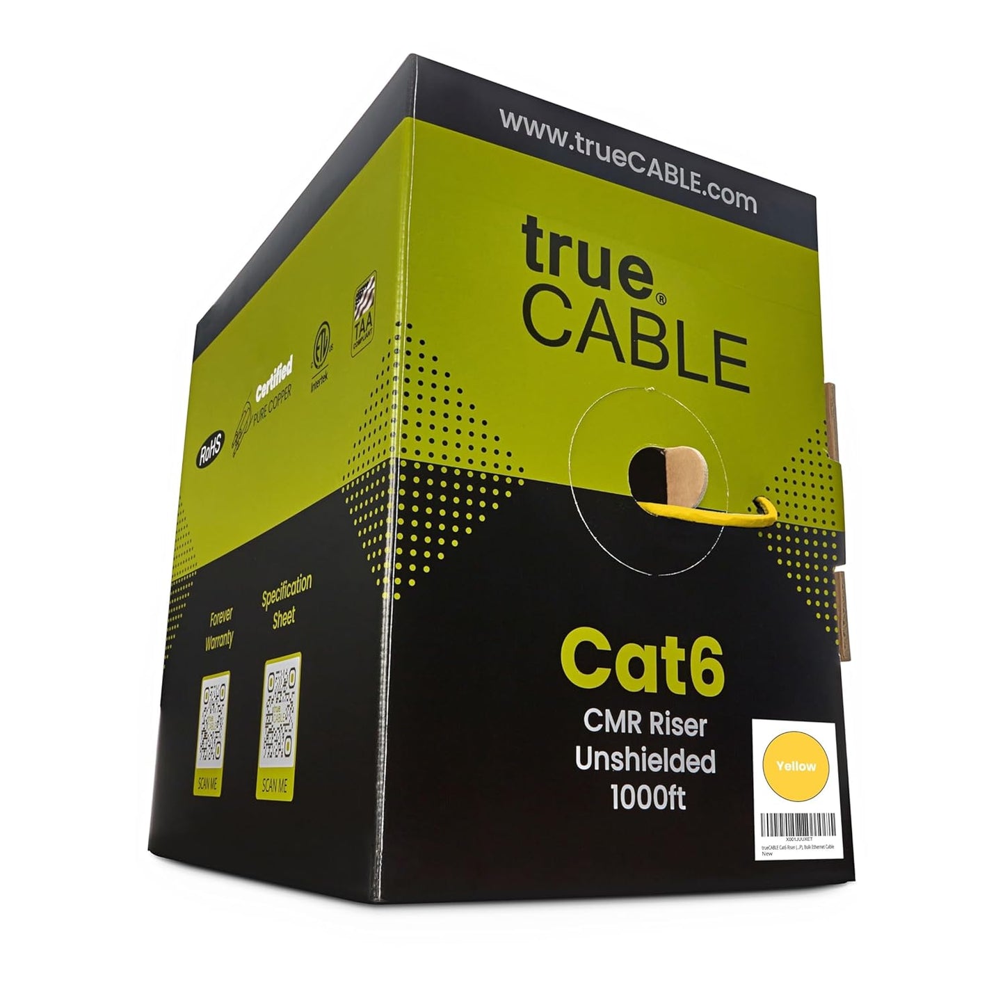 trueCABLE Cat6 Riser 1000ft Ethernet Cable for High Performance
