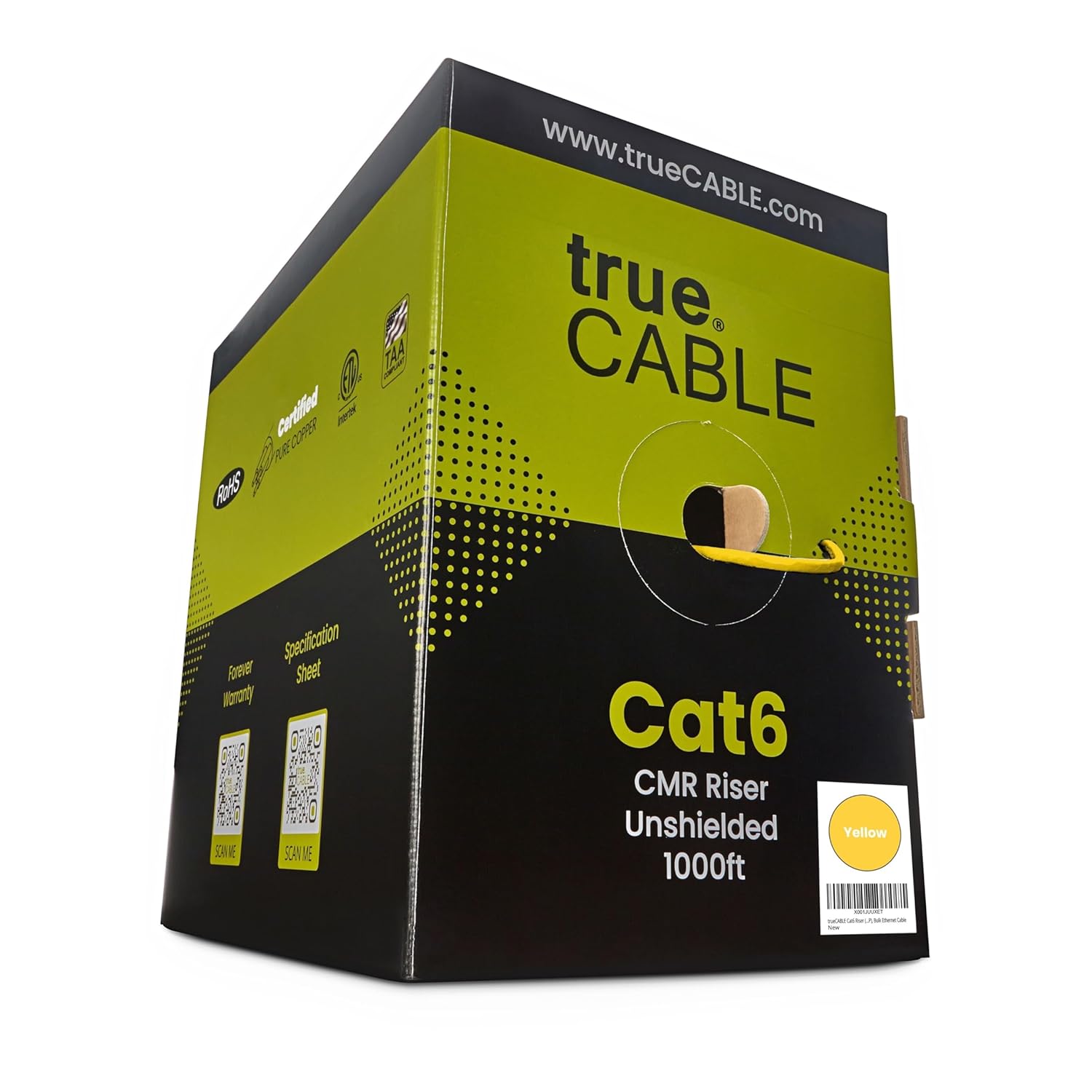 trueCABLE Cat6 Riser 1000ft Ethernet Cable for High Performance