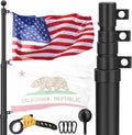 Flag Pole for Outside In Ground 15 FT Telescopic Heavy Duty - Tangle