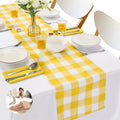 Fabric Checkered Table Runner 12 Pack 14W x 108L - Waterproof Gingham