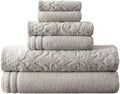 Modern Threads 6-Piece Damask Jacquard/Solid Towel Set - Ultra Soft