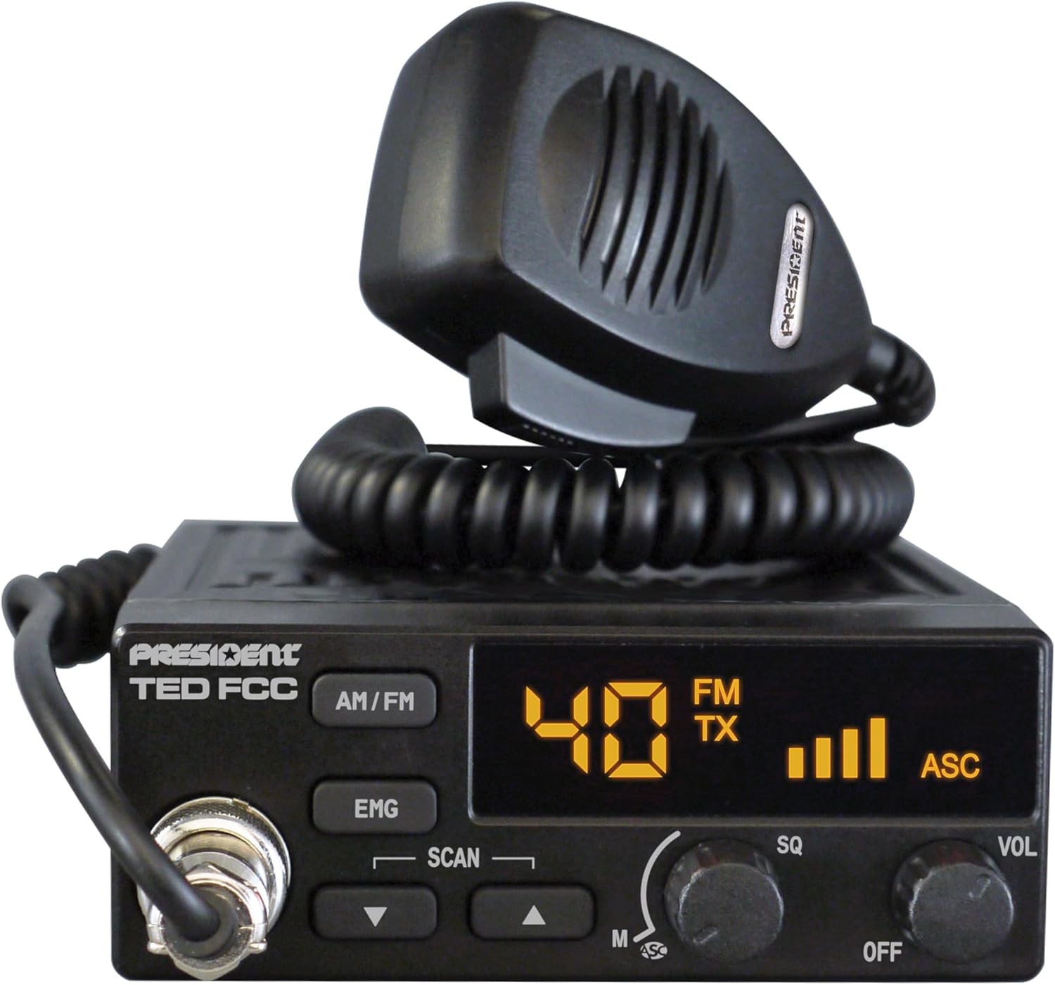 President Ted FCC Compact CB Radio with LED Display and More