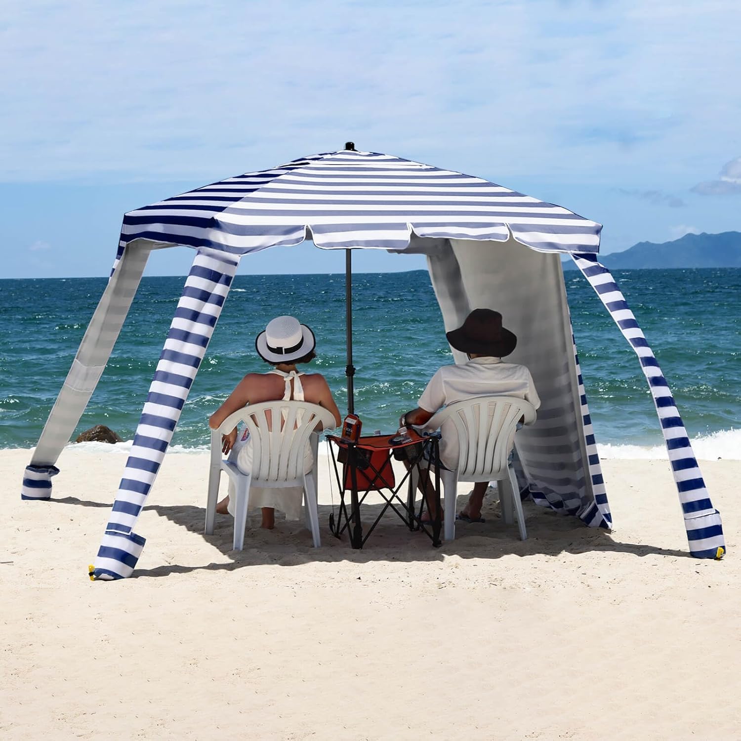 UPF 100+ Beach Tent with Table - Portable Sun Shelter