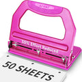 50-Sheet Heavy Duty 3 Hole Punch - 50% Less Effort