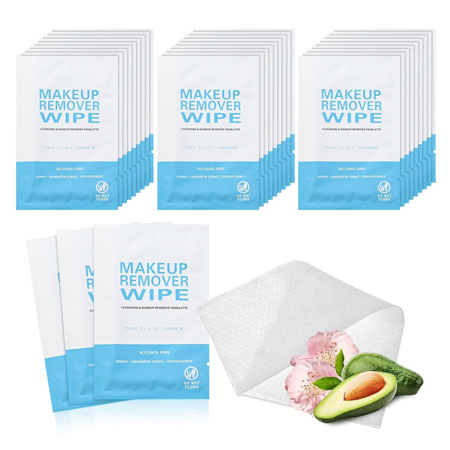 500 Pack Individual Makeup Remover Wipes for Easy Cleansing