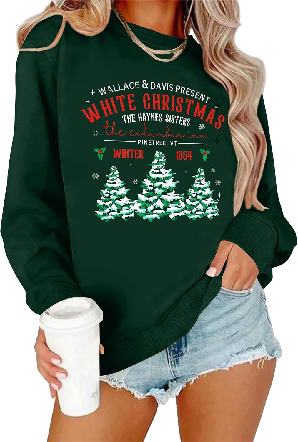 Cozy White Christmas Tree Sweatshirt by Ithalt