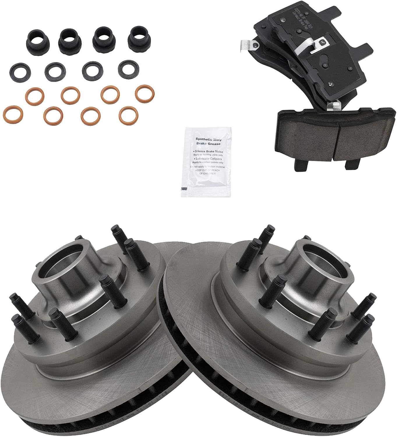 TRQ Front Brake Pad & Rotor Kit for 1994-1999 Dodge Ram 2500