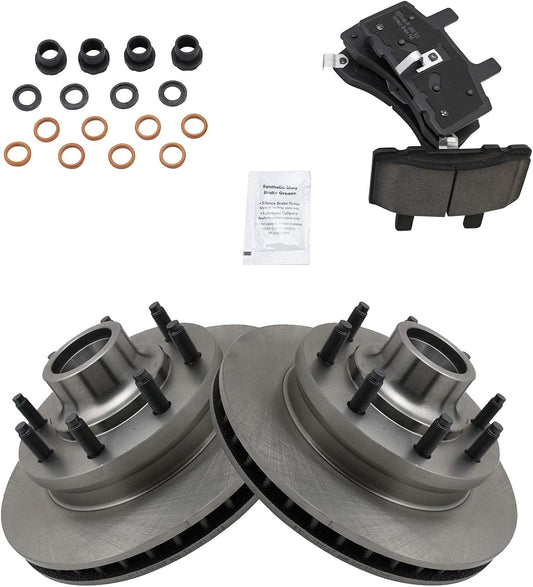 TRQ Front Brake Pad & Rotor Kit for 1994-1999 Dodge Ram 2500