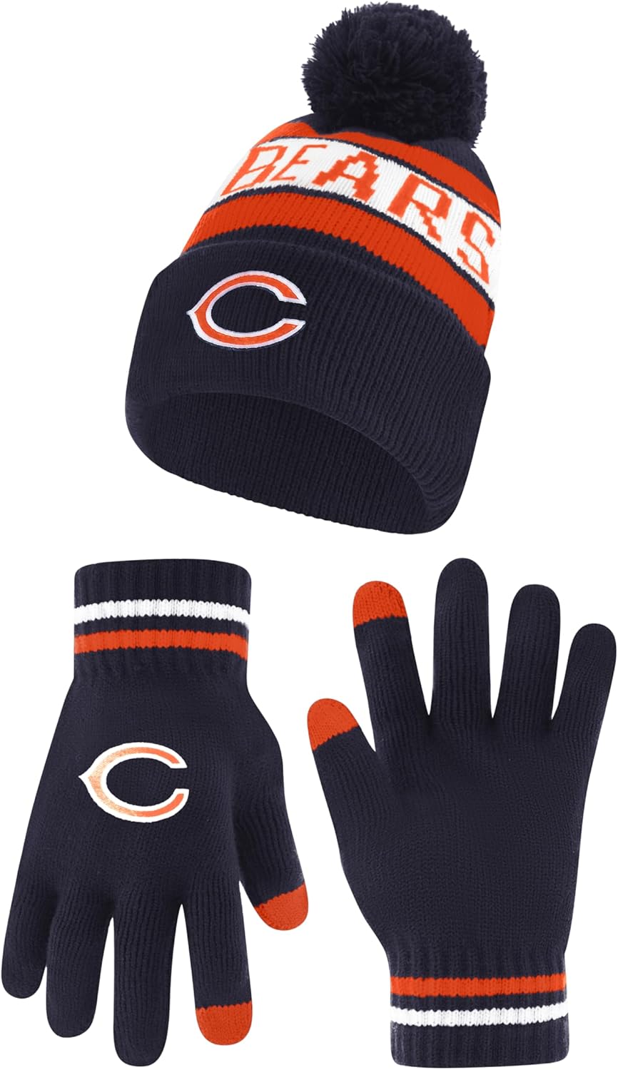 Ultra Game NFL Official Super Soft Winter Beanie and Gloves
