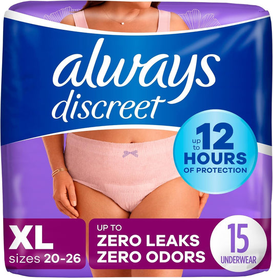 Stay Confident with Always Discreet XL Incontinence Underwear