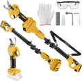 2 IN 1 Electric Pruning Shears Cordless with Pole - 14ft Reach Tree