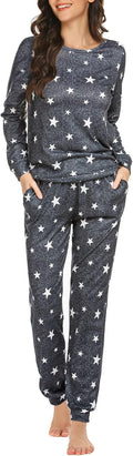 Ekouaer Womens Jogger Pajama Sets Long Sleeve Sleepwear (Style ZR1M)