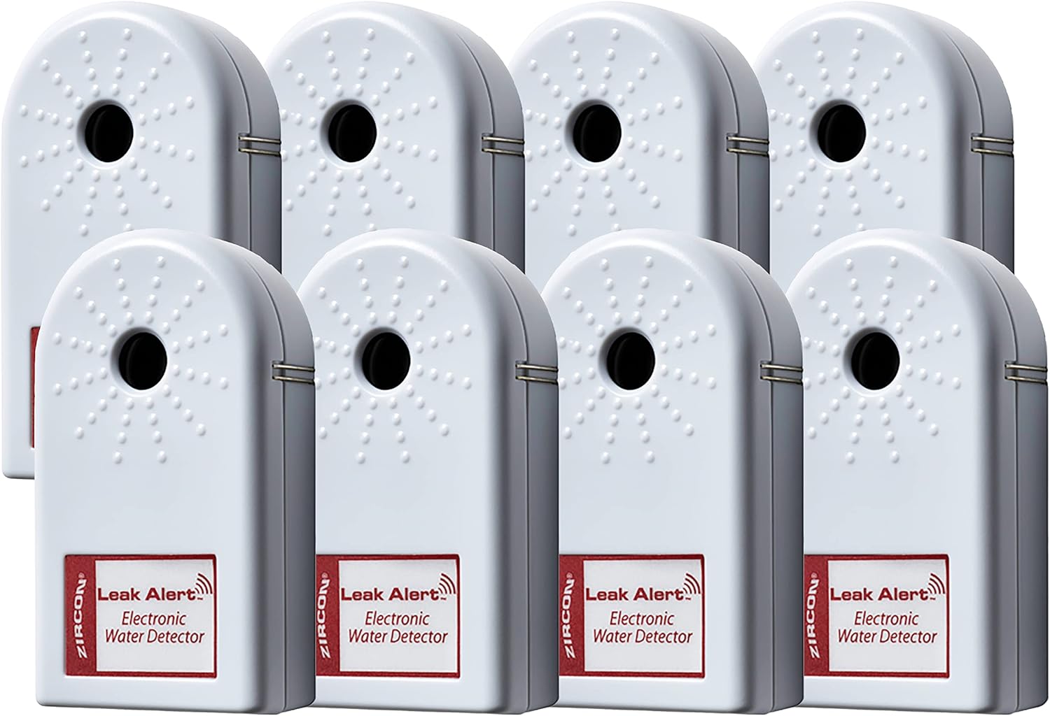 Zircon Leak Alert Water Leak Detector with Dual Alarms 8 Pack