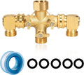 Garden Hose Splitter High Flow 3-Way Brass Adapter - Fast Drain