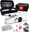 Handheld Sewing Machine White for Beginners - Portable Cordless Mini