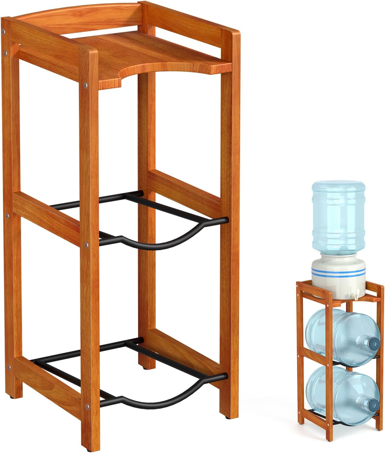 5 Gallon Water Jug Holder with Top Shelves for Any Setting