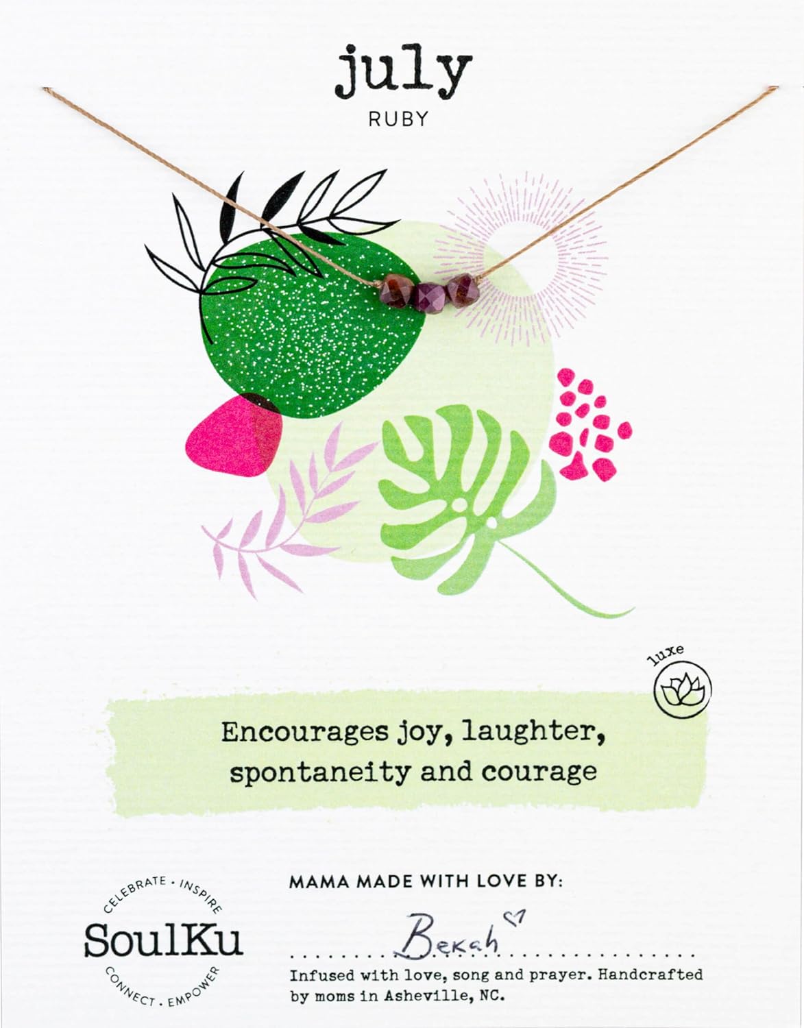 SoulKu Handcrafted Birthstone Necklace for Empowerment Jewelry