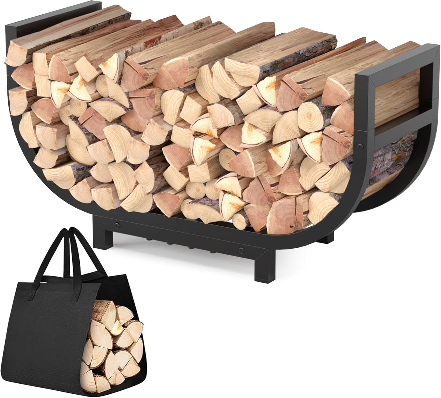 30-inch Firewood Rack for Indoor and Outdoor Use, Heavy Duty