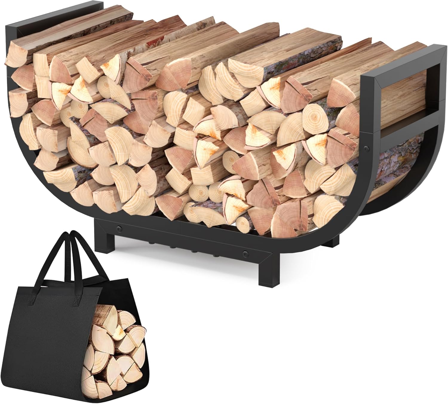 30-inch Firewood Rack for Indoor and Outdoor Use, Heavy Duty