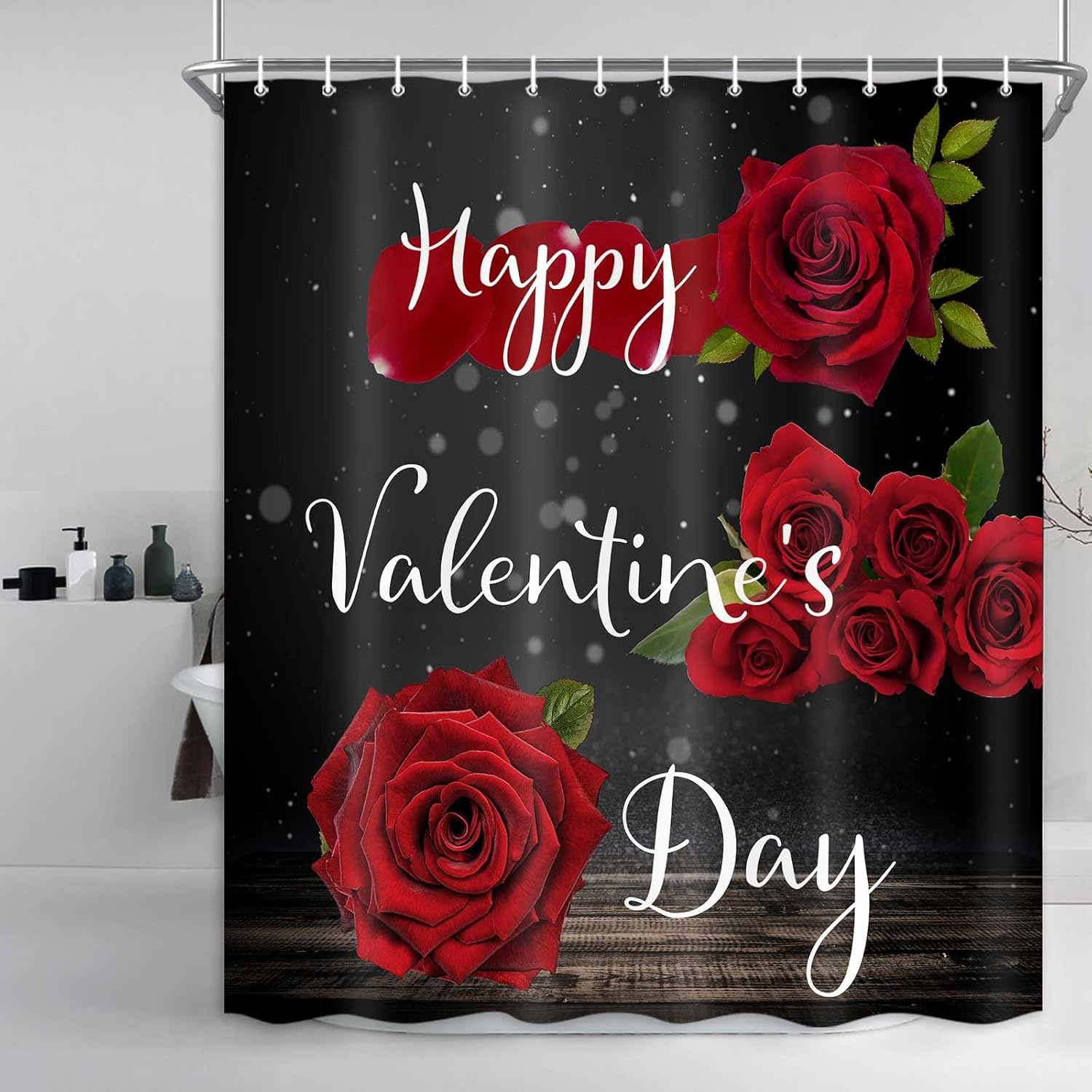 Romantic Rose Shower Curtain Set