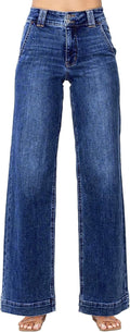Astylish Jeans Wide Leg High Waisted Stretchy Straight Leg Jean