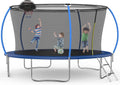 14FT Trampoline for Kids with Safety Enclosure and Hoop