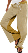 Low Rise Striped Pants for Women Boho Wide Leg Jeans Trendy