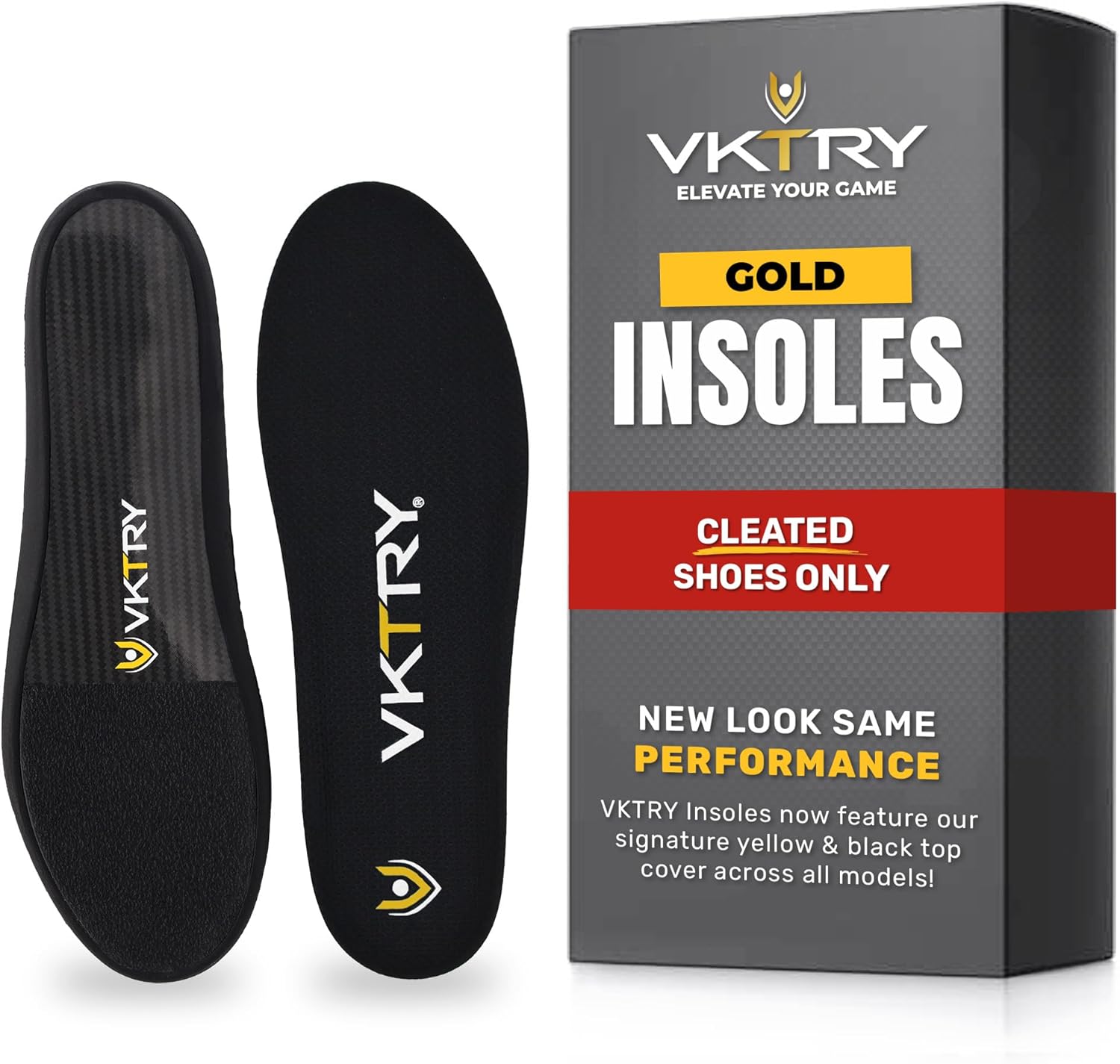 VKTRY Gold Performance Insoles for Cleated Shoes - Unmatched Comfort