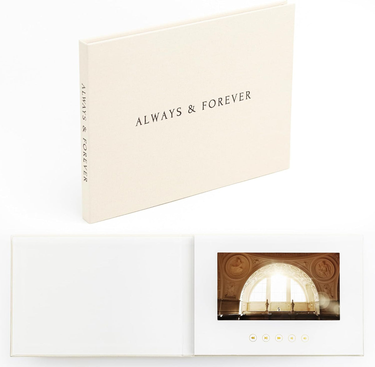 The Motion Books Luxury Linen Bound Video Book for Memories