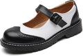 Women Mary Jane Oxford Flats - Comfortable Non-Slip Leather Style