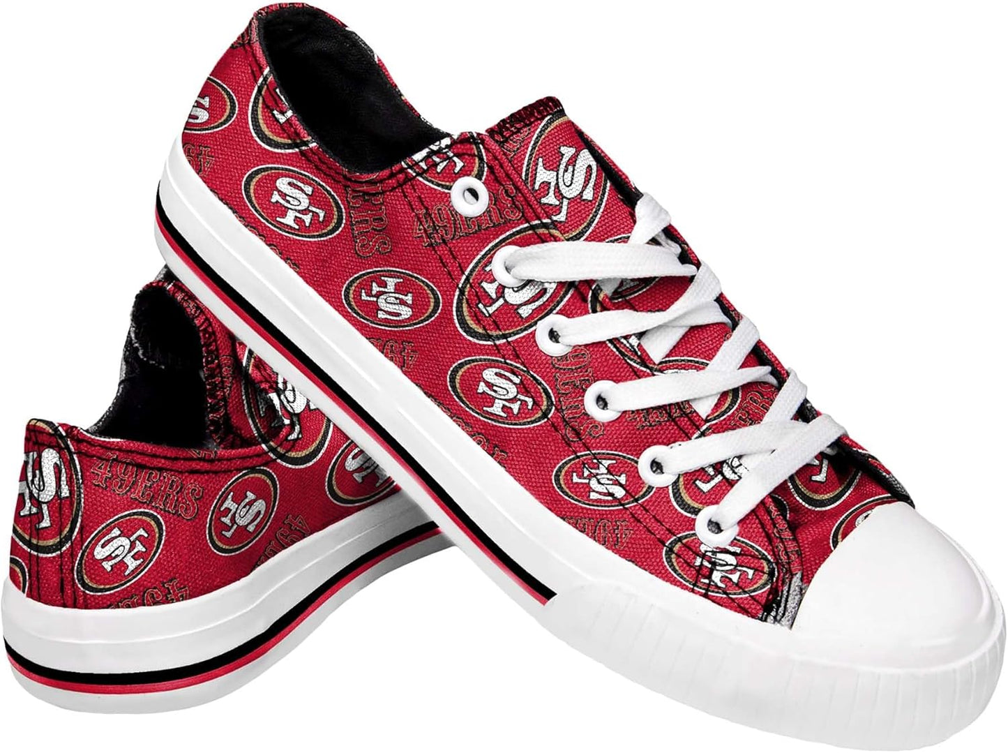FOCO NFL Womens Team Logo Low Top Canvas Sneakers for Fans