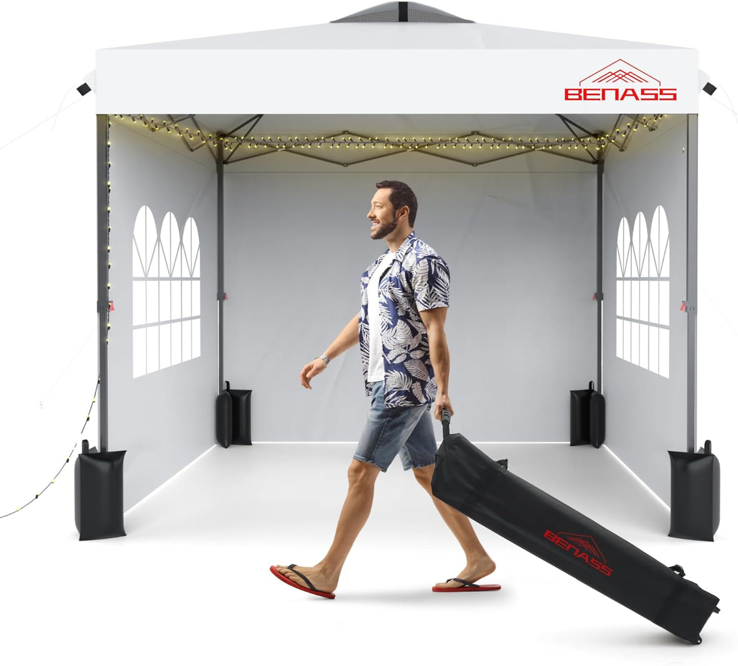 10x10 Pop Up Canopy Tent with Sidewalls for Easy Setup Events