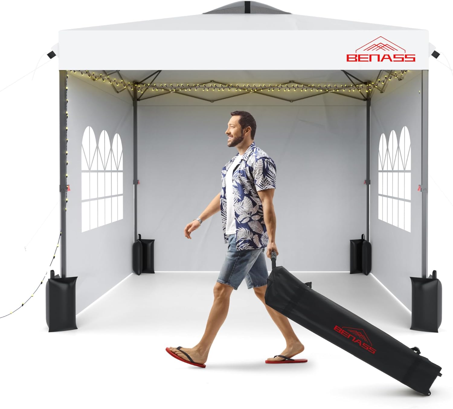 10x10 Pop Up Canopy Tent with Sidewalls for Easy Setup Events