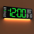 JALL 16in Large Digital Wall Mount Clock - Clear Big LED Display