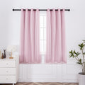 Pale Pink Room Darkening Curtains with Sheer Overlay for Home Decor