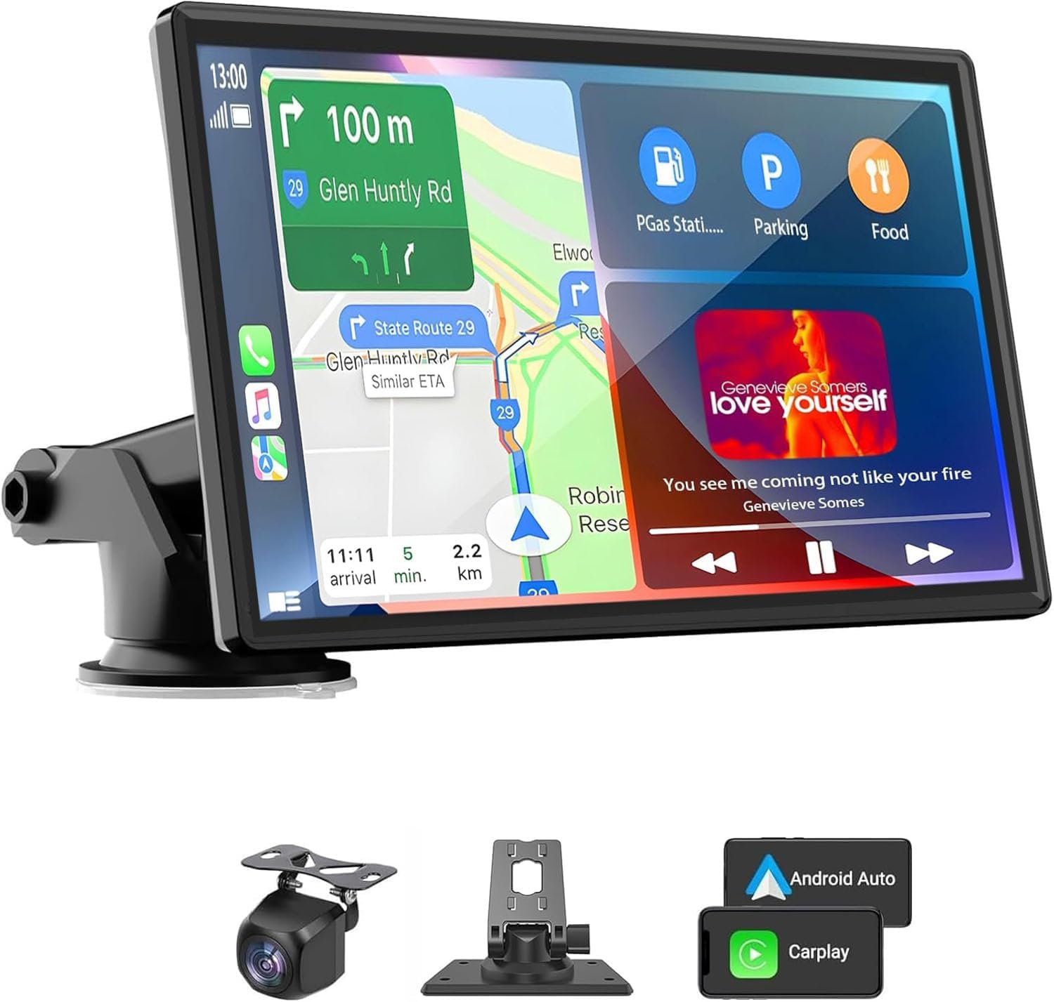 Portable Carplay Screen for Car with Wireless Convenience
