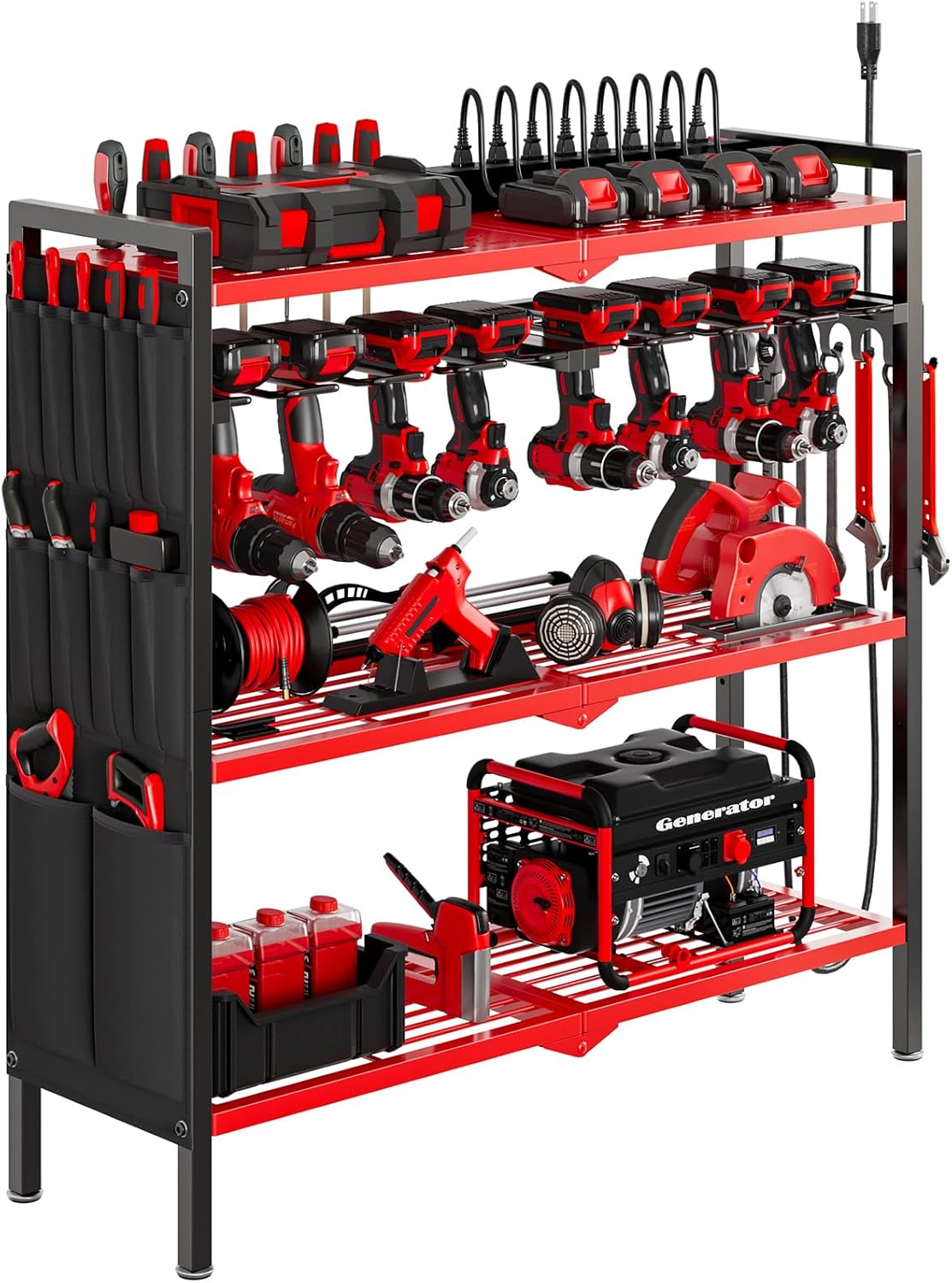 8-Drill Garage Organizer for Heavy-Duty Storage