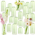 24Pcs Bud Vases Set Glass Flower Vases for Centerpieces - Green