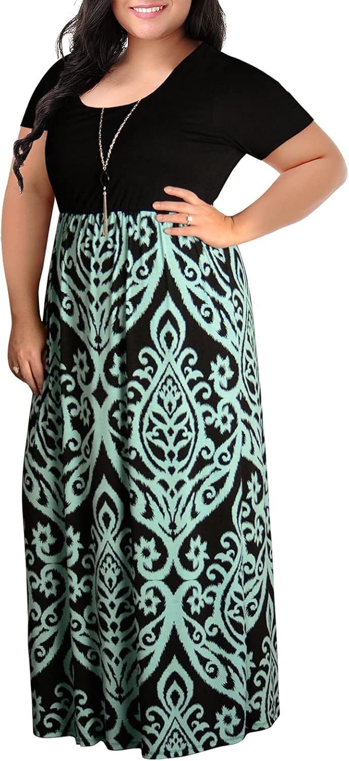 Nemidor Plus Size Maxi Dresses for Curvy Women - Casual Chic
