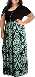 Plus Size Maxi Dress Chevron Print - Comfortable Floor-Length Fit drop