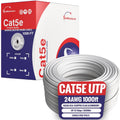 1000ft Cat5e Solid 24AWG Cable UTP Cat5 Bulk Pull Box - Reliable 1Gbps