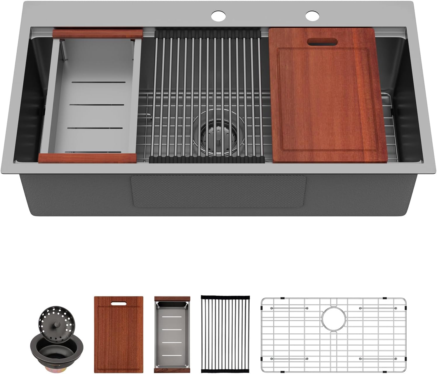 Sarlai 36 Inch Black Drop In Kitchen Sink Workstation Review