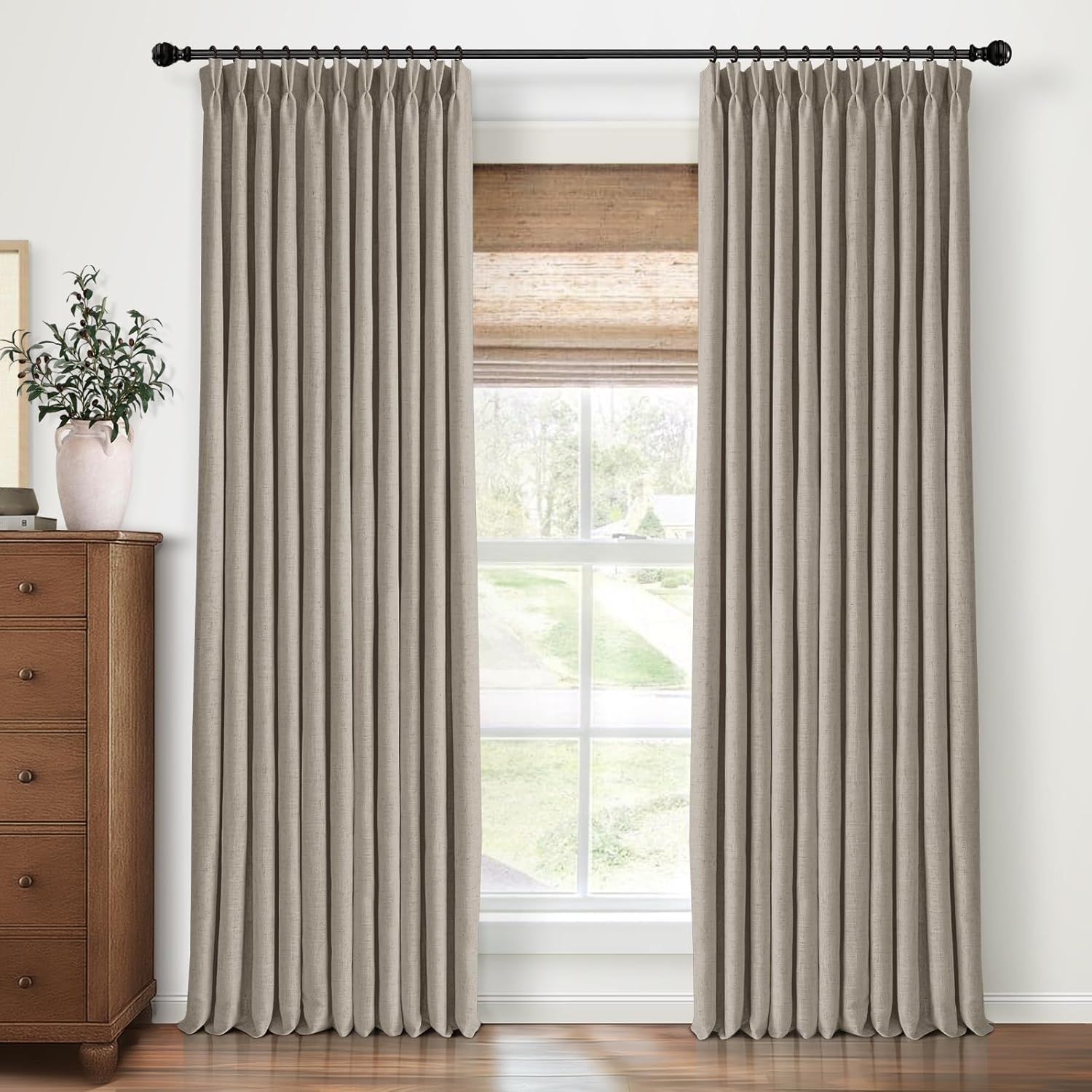 Pinch Pleated Blackout Curtains for Bedroom and Living Room
