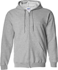 Gildan Adult Heavy Full-Zip Hooded Sweatshirt, Sport Grey Large