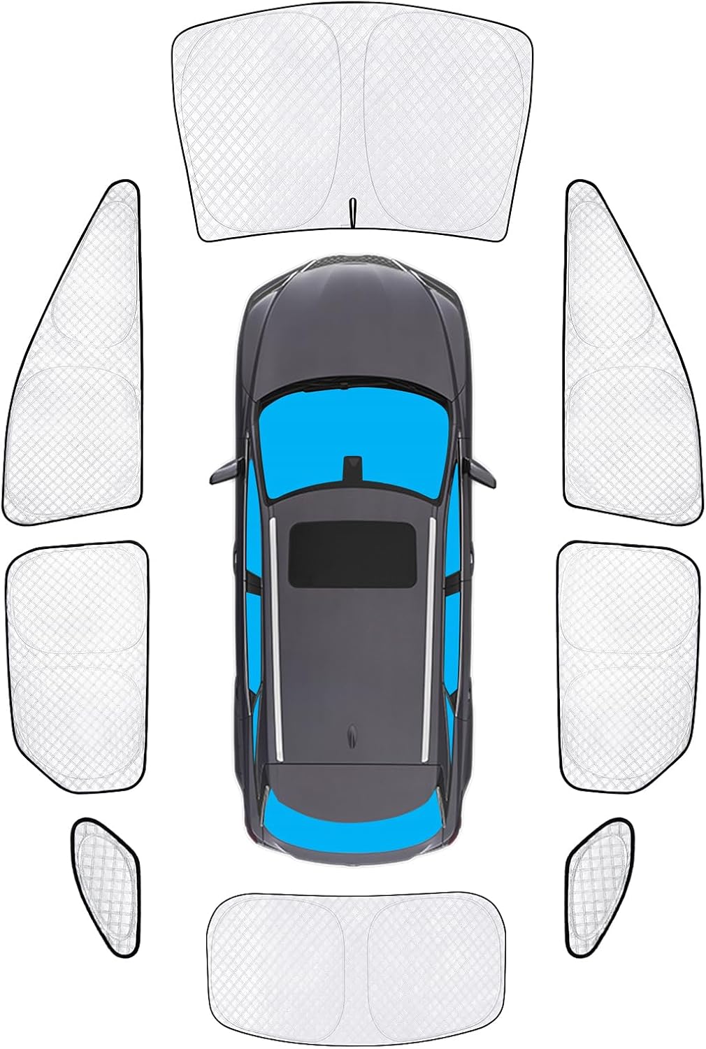 KMF 8pcs Thicken Full Window Sun Shades for Lexus RX 2023-2025