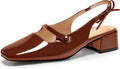 Coutgo Womens Mary Jane Slingback Low Heels - Comfortable