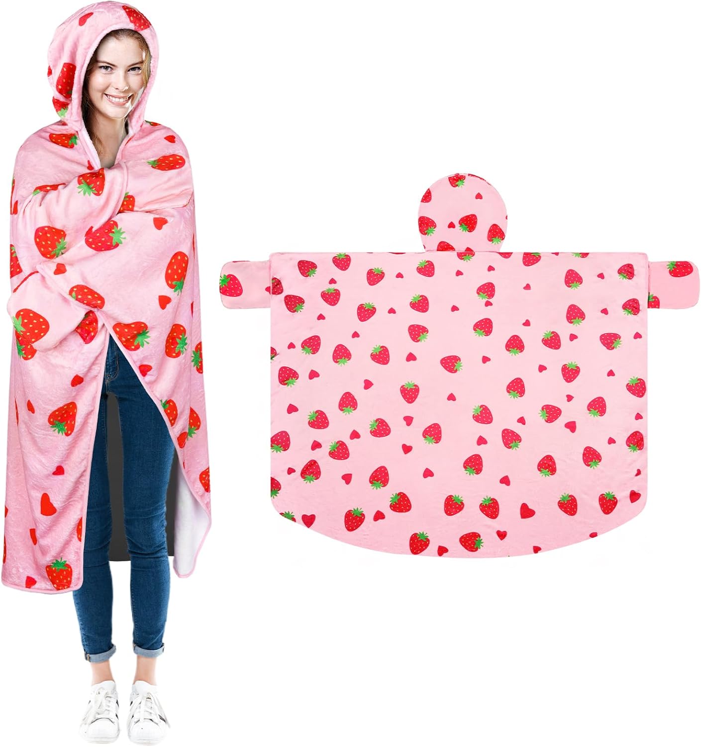 Cozy Strawberry Blanket Hoodie - Perfect Gift!