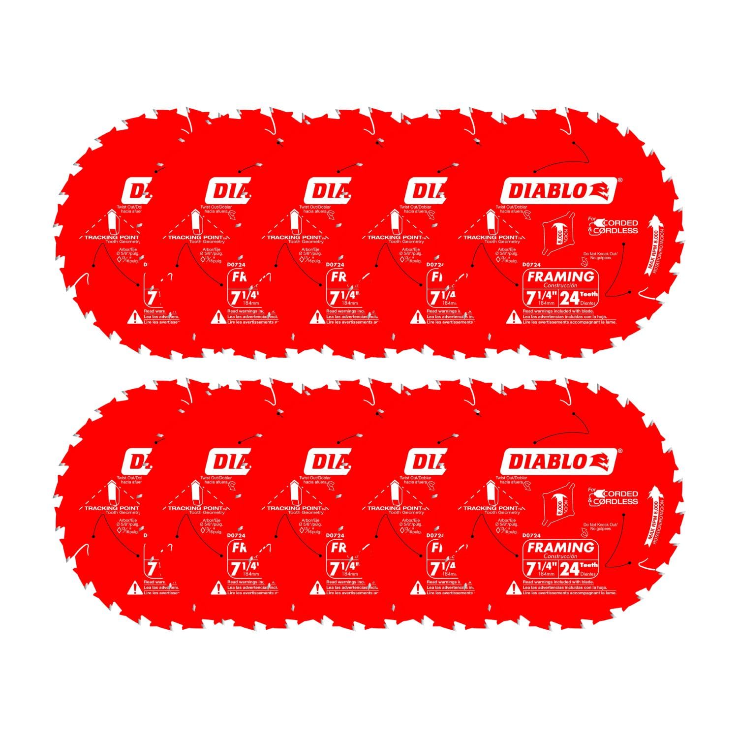 Diablo Framing Saw Blade for Wood - 7-1/4in Thin Kerf